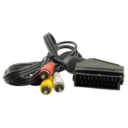 SCART 3RCA KABLO 1.3MT STANDART * SCART 3RCA 1,2 MT FLAT POŞET