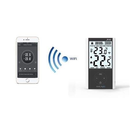 Galaxy X50 Kablosuz Programlanabilir Oda Termostatı-Dijital-Siyah