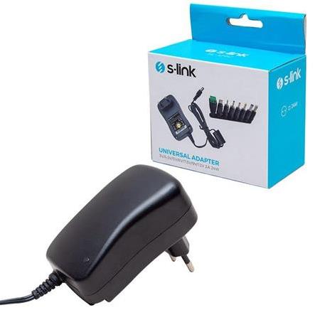 S-Link SL-129C 3 Volt - 12 Volt 8 Uçlu Switch Mode Plastik Kasa Adaptör