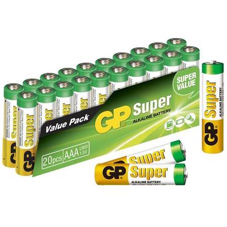 GP 24A-2VS20 AAA/LR03 SUPER ALKALİN AAA İNCE KALEM PİL (20'Lİ PAKET)