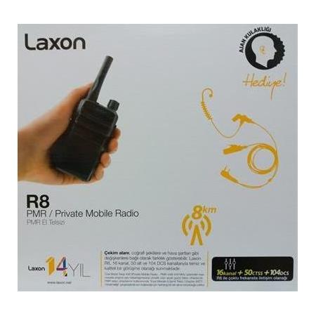 Laxon R8 Pmr Telsiz Açık Alan 8 KM Mesafeli (Akustik Kulaklıklı) 2 Li Set