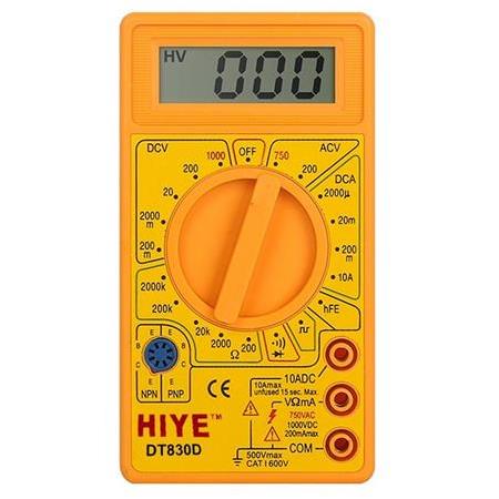 Hiye Dijital Avometre Akım Voltaj Direnç Ölçer Multimetre Ölçü Aleti DT-830D