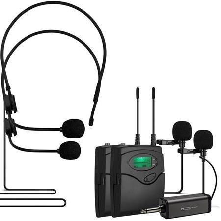 Magicvoice MV-1304YY Kablosuz 2 Yaka+2 Headset Telsiz Mikrofon