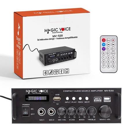 Magicvoice MV-520 15 Watt Usb/Sd/Bluetooth 1 Mikrofon Girişli Trafosuz Anfi