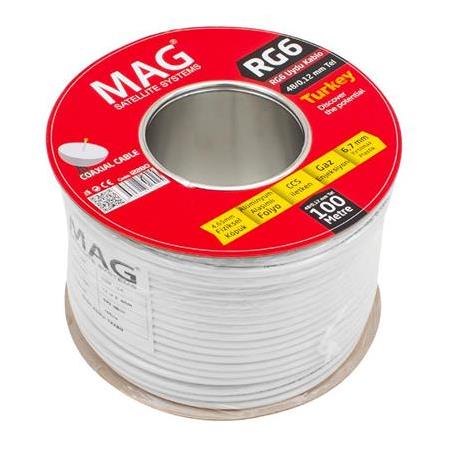 Mag RG6/U4 0.80 Mm 48x0.12 Tel CCS 100 Metre Anten Kablosu