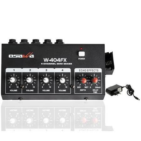 OSAWA W-404FX MİK GİRİŞ-1 LINE ÇIKIŞ EKOLU MİK ÇOĞALTICI 4 KANAL MINI MIXER 20 DB ADAPTÖRLÜ